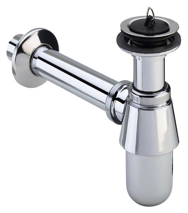Сифон для раковины Viega 366681 32 мм, бутылочный, хром, сталь, с пробкой