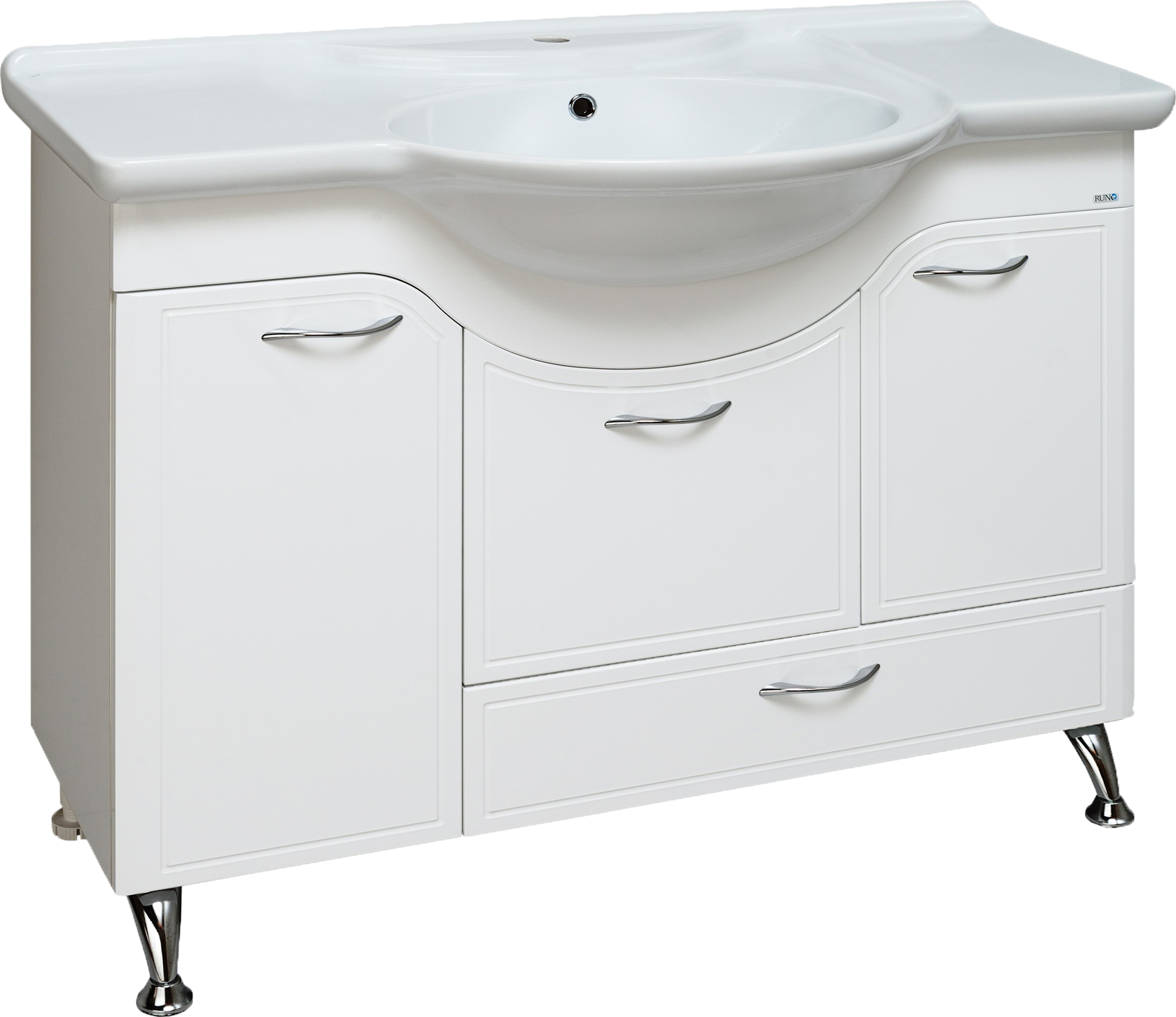 Тумба под раковину без столешницы Runo Севилья 105 с бельевой корзиной