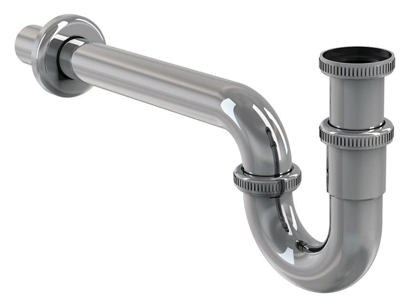 Сифон для раковины AlcaPlast A432 32 мм, трубный, хром
