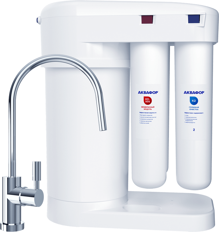 Система обратного осмоса Аквафор DWM-101S Морион с мембранным фильтром, с краном