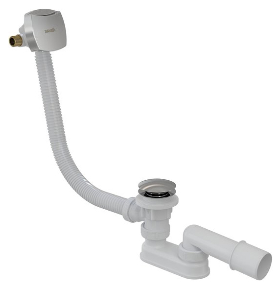 Слив-перелив для ванны Ravak X01505 52 мм, клик-клак, хром, с функцией наполнения ванны, с сифоном