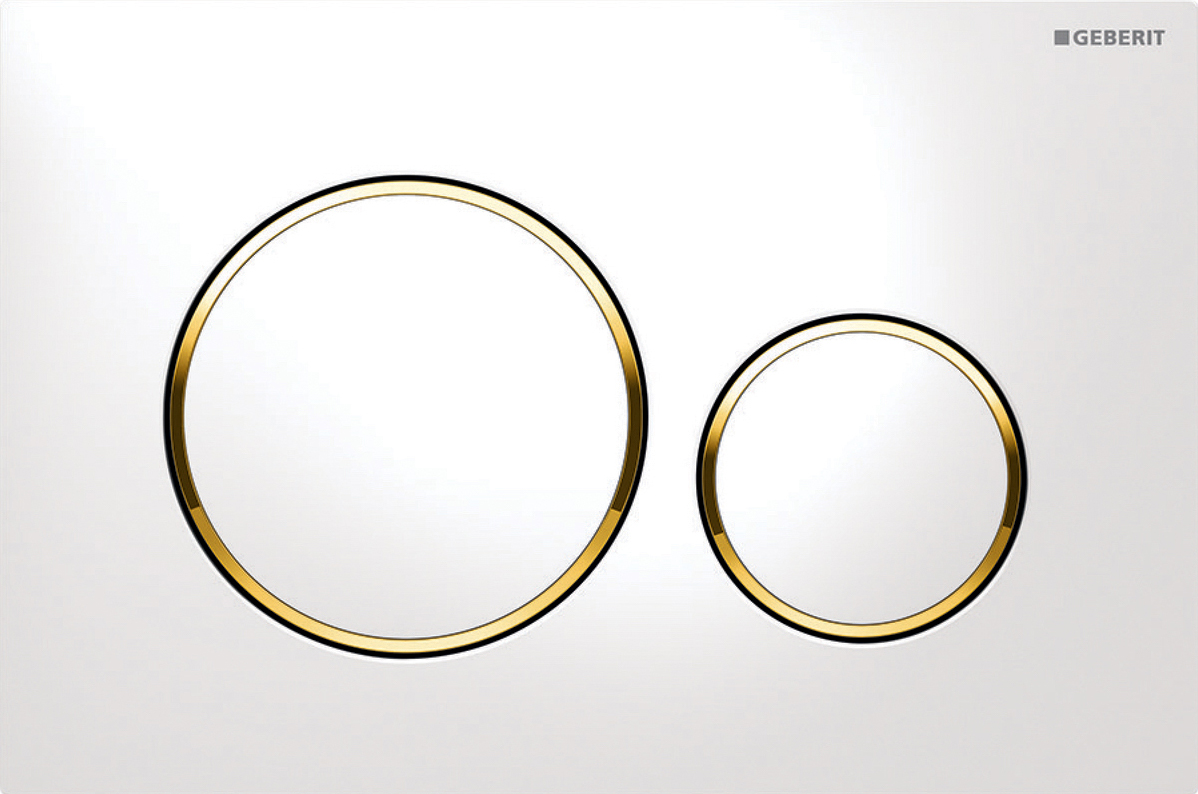Кнопка смыва для унитаза Geberit Sigma 20 115.882.KK.1 пластик, цвет белый, золото