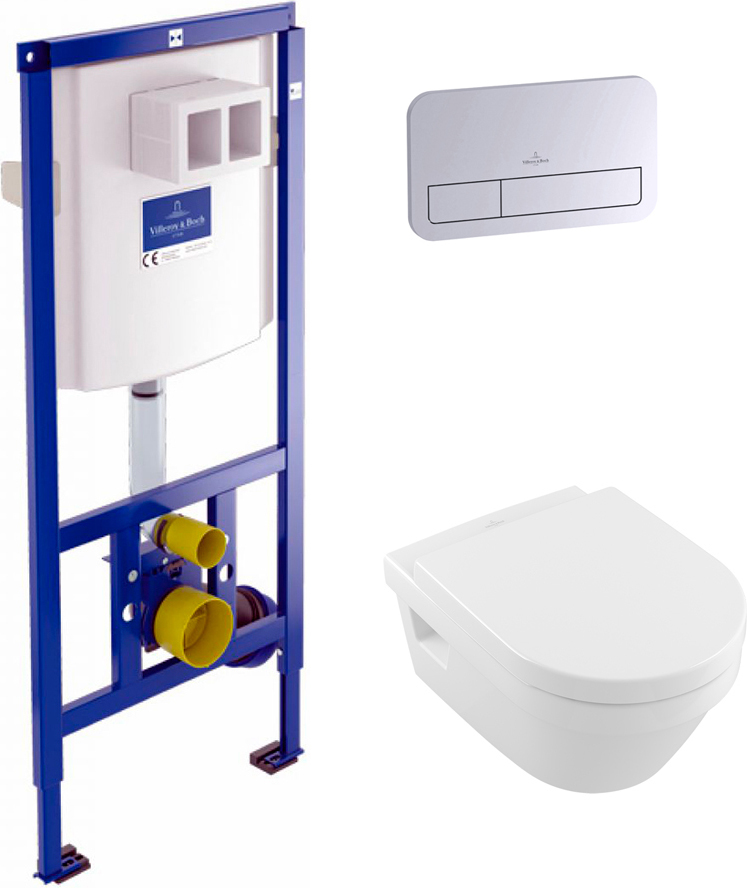 Комплект 3 в 1 Унитаз подвесной Villeroy & Boch Omnia Architectura 5684HR01 + Кнопка Viconnect 9224 9061 + Инсталляция 9224 6100