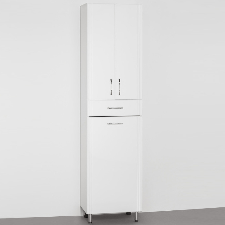 Шкаф-пенал для ванной Style Line Эко Стандарт 48 с бельевой корзиной, белый