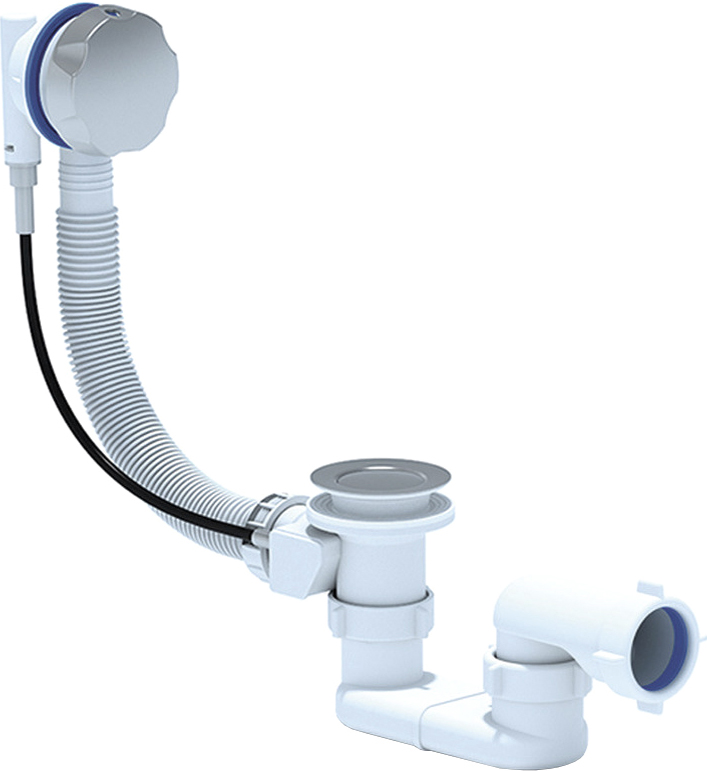 Слив-перелив для ванны Cezares CZR STP1 01 52 мм, полуавтомат, хром, с сифоном