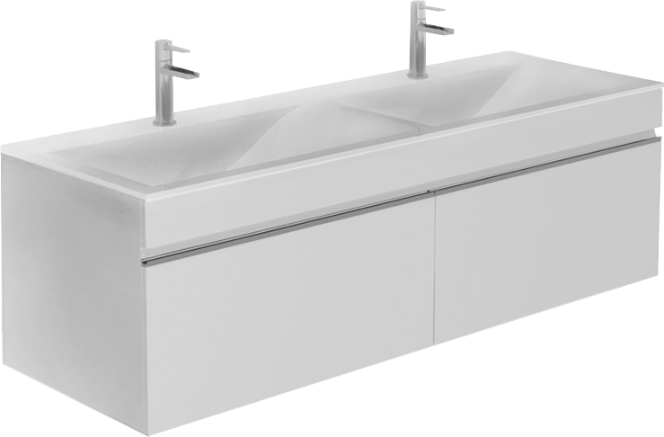 Тумба с раковиной Velvex Pulsus 140 подвесная, белая