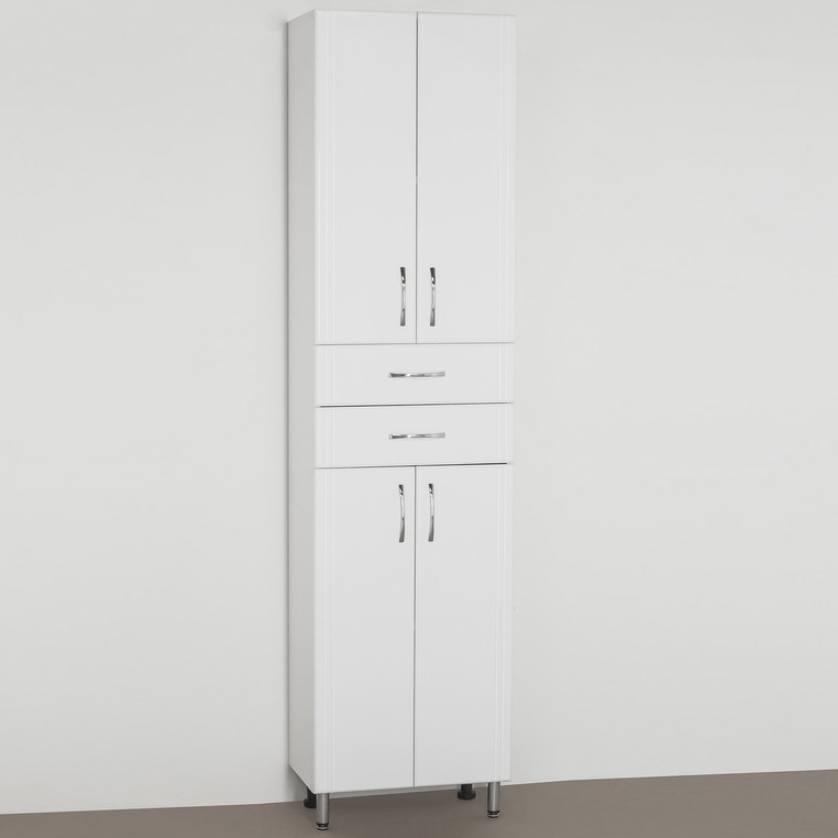 Шкаф-пенал для ванной Style Line Эко Стандарт 48, 2 ящика, белый