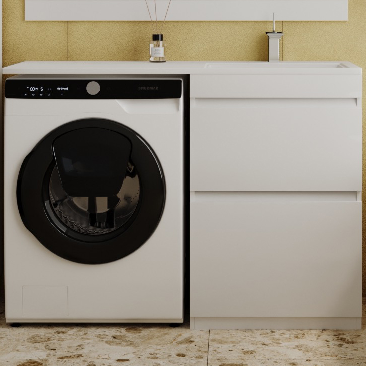 Тумба под раковину без столешницы Style Line Даллас 120 Люкс Plus напольная, белая