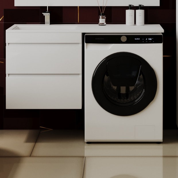 Тумба с раковиной Style Line Даллас 120 Люкс Plus подвесная, белая L