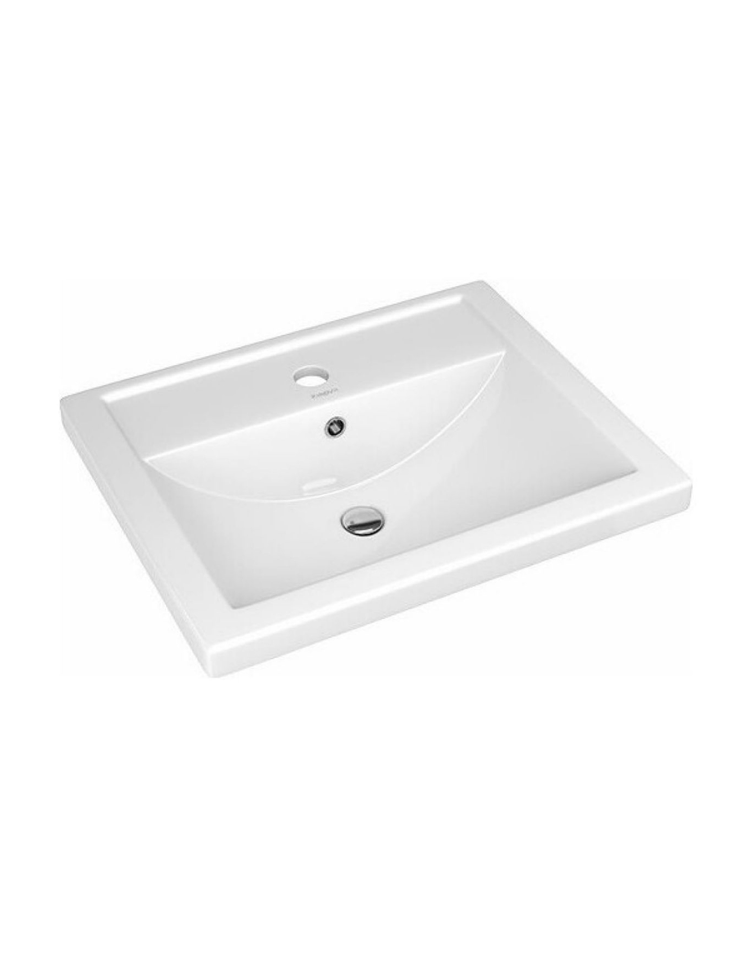 Мебельная раковина Kirovit Фостер 60 накладная, белая, прямоугольная, фарфор