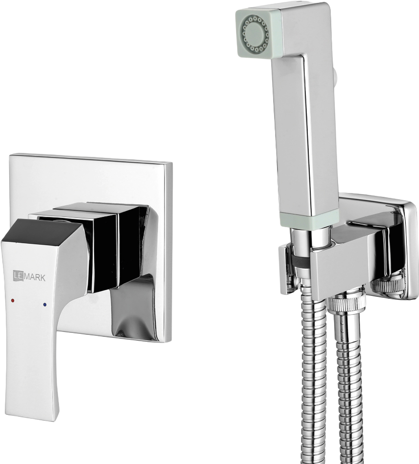 Гигиенический душ Lemark Unit LM4519C со смесителем, С ВНУТРЕННЕЙ ЧАСТЬЮ