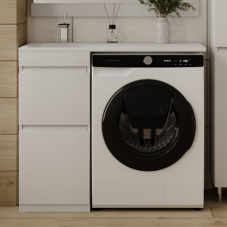 Тумба с раковиной Style Line Даллас 100 Люкс Plus напольная, белая L