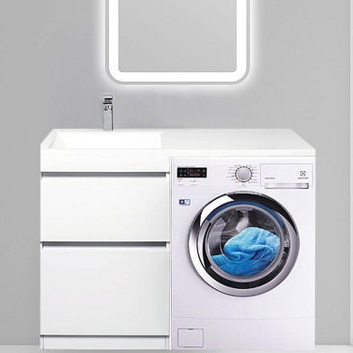 Тумба с раковиной Style Line Даллас 115 Люкс Plus напольная, белая L