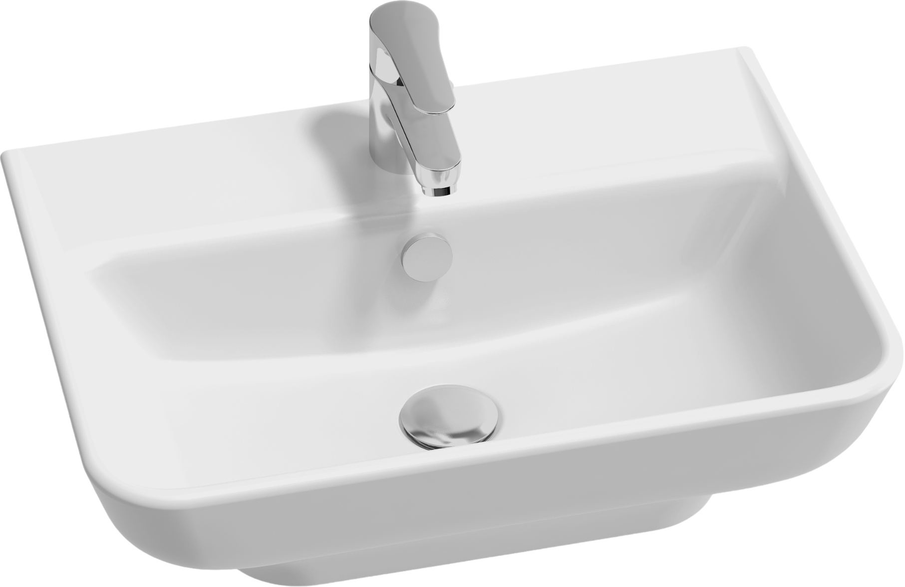 Накладная раковина Jacob Delafon Struktura 55 белая, прямоугольная, с 1 отверстием под смеситель