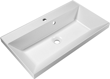 Мебельная раковина BelBagno BB800/450-LV-MR-AST 80 накладная, белая, прямоугольная, искусственная камень