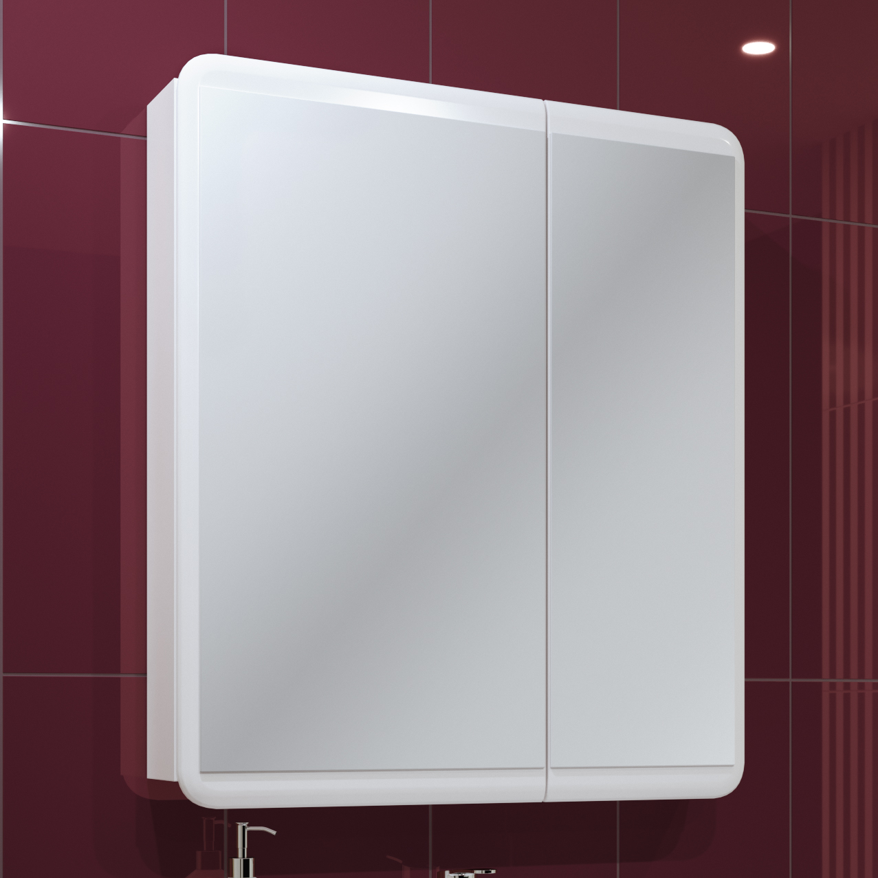 Зеркало-шкаф Runo Эрика 70 70