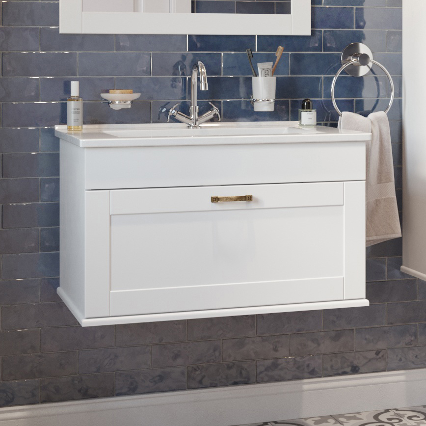 Тумба под раковину без столешницы Sanflor Ванесса 75, подвесная, белая