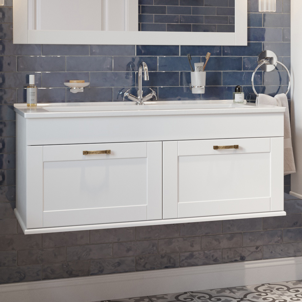 Тумба под раковину без столешницы Sanflor Ванесса 105, подвесная, белая