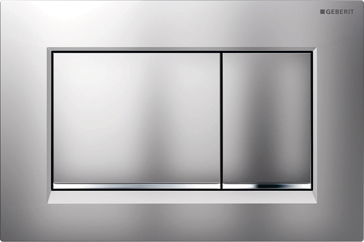 Кнопка смыва для унитаза Geberit Sigma 30 115.883.JQ.1 пластик, цвет матовый хром, глянцевый хром