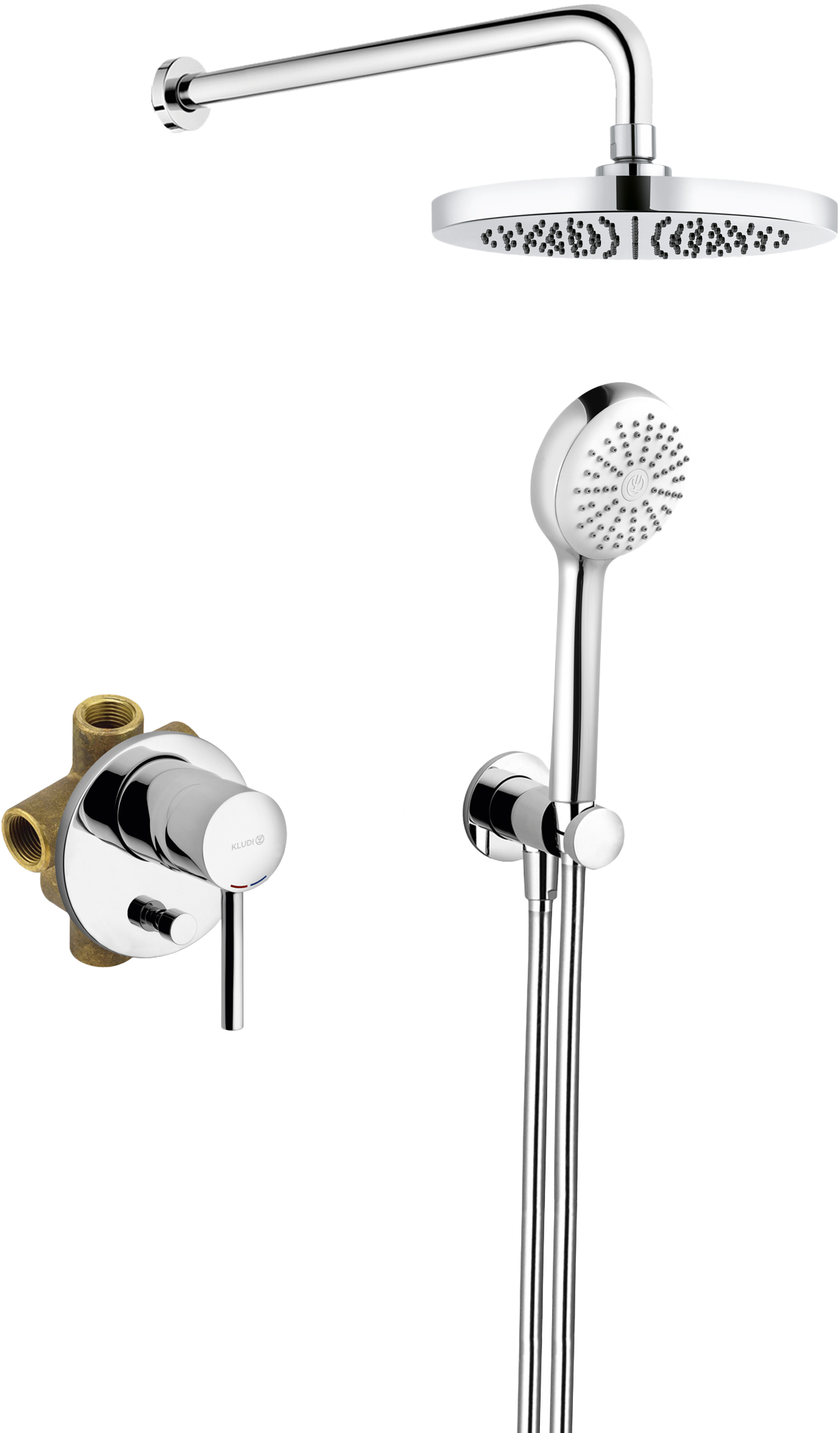 Душевой комплект Kludi Bozz 386300576 С ВНУТРЕННЕЙ ЧАСТЬЮ