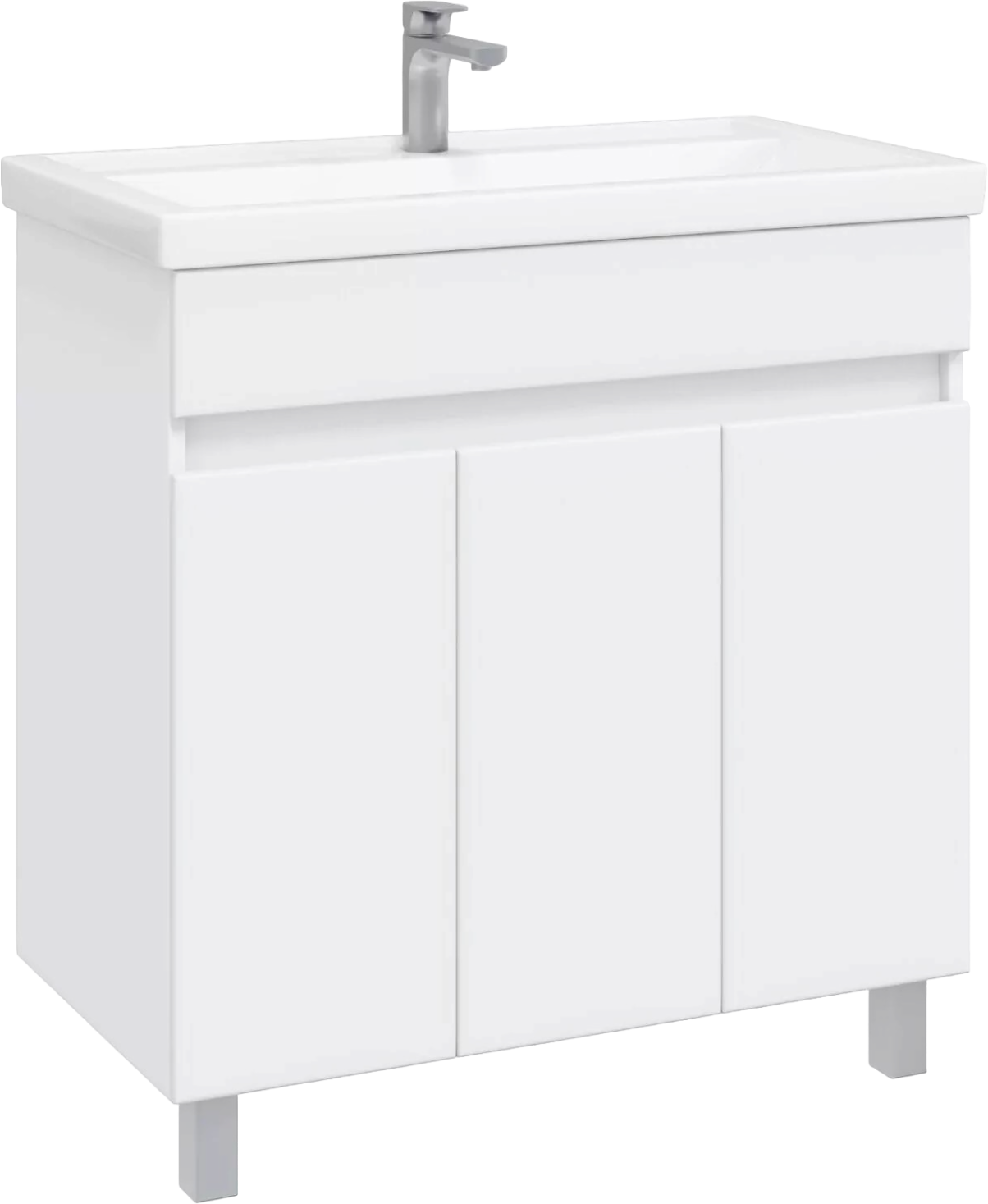 Тумба под раковину без столешницы SanStar Квадро 80 напольная, белая