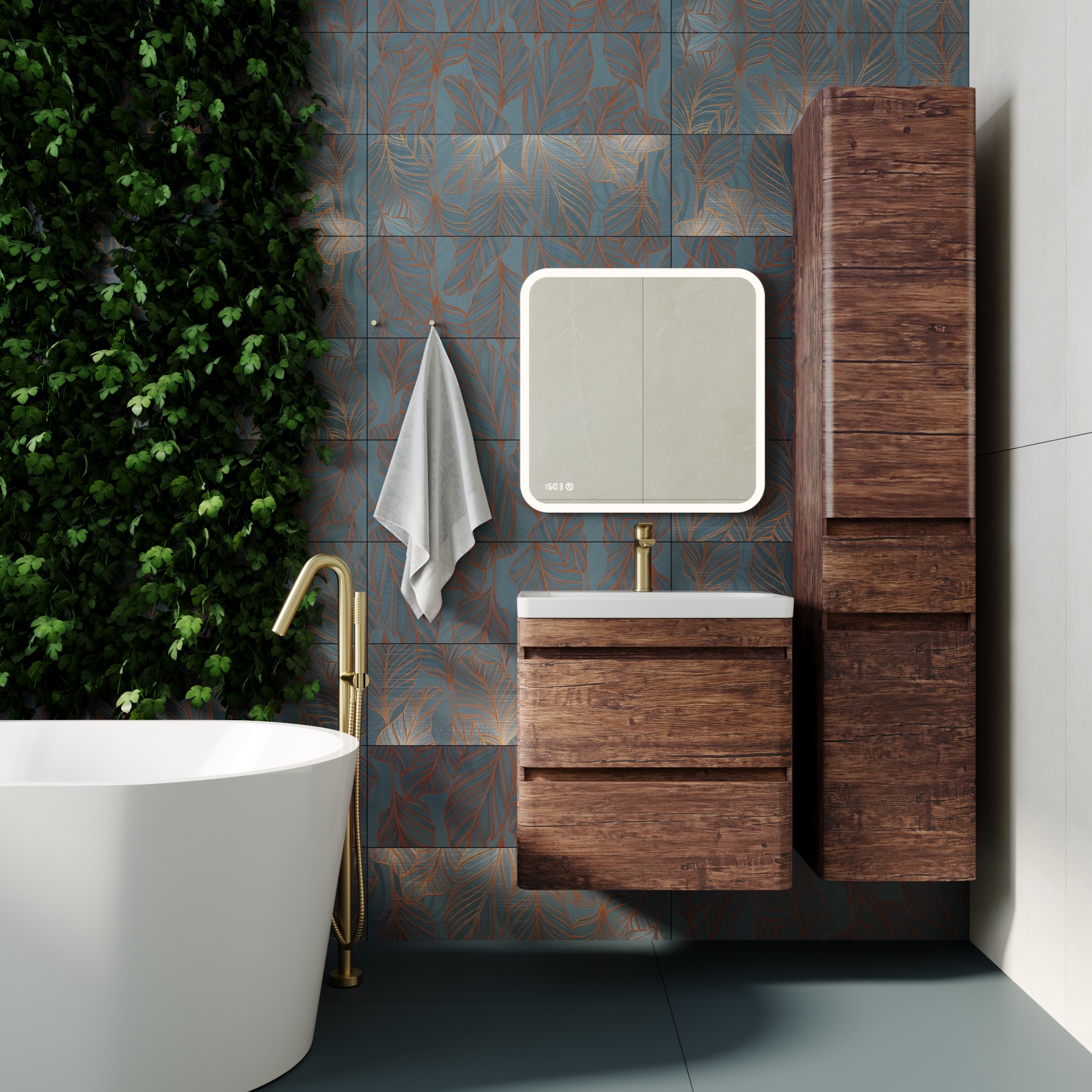 Мебель для ванной комнаты Style Line Атлантика 60 Люкс Plus, подвесная, старое дерево