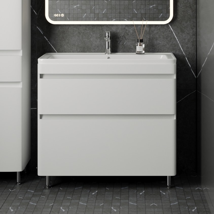 Тумба с раковиной Style Line Атлантика 90 Люкс Plus, напольная, антискрейч