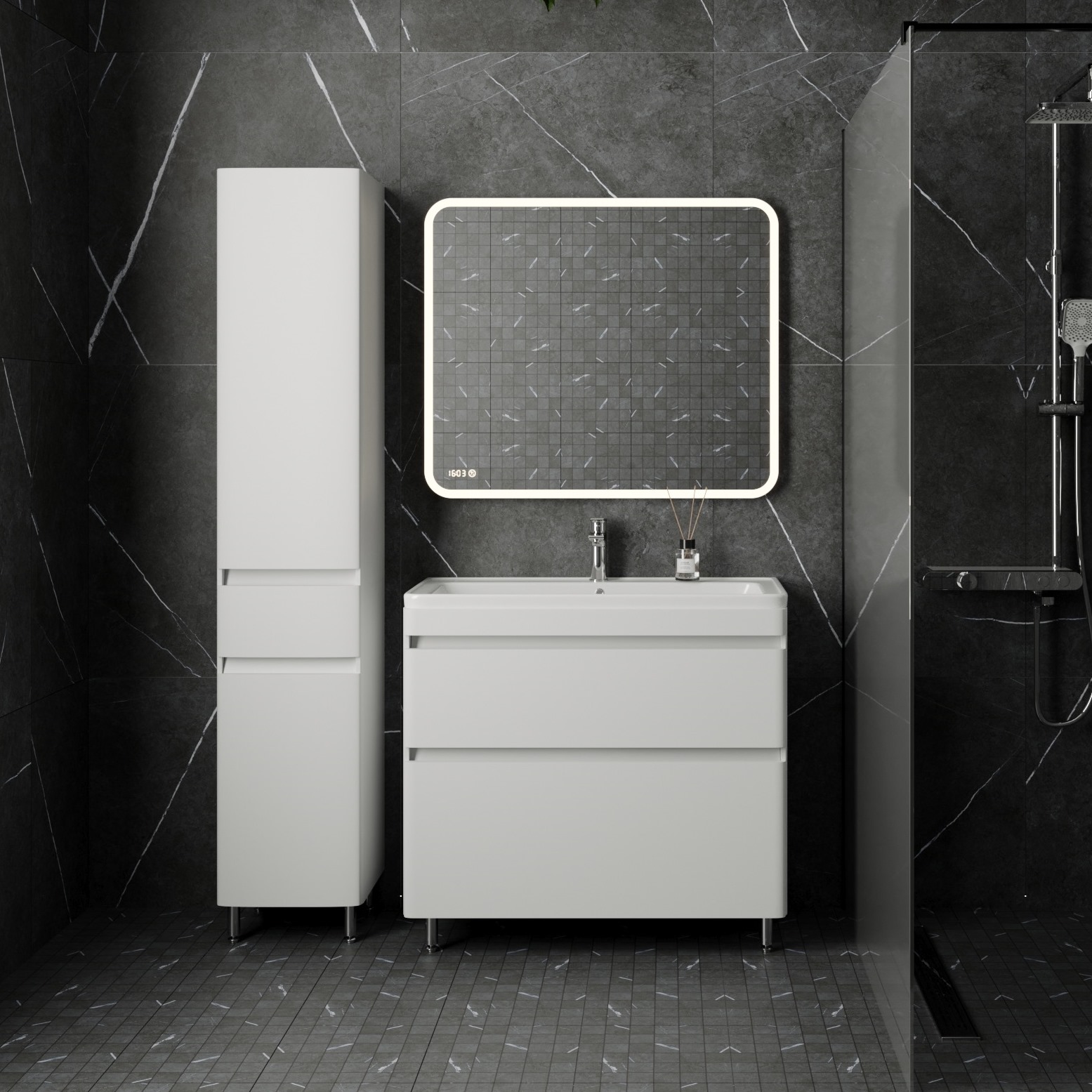 Мебель для ванной комнаты Style Line Атлантика 90 Люкс Plus, напольная, антискрейч