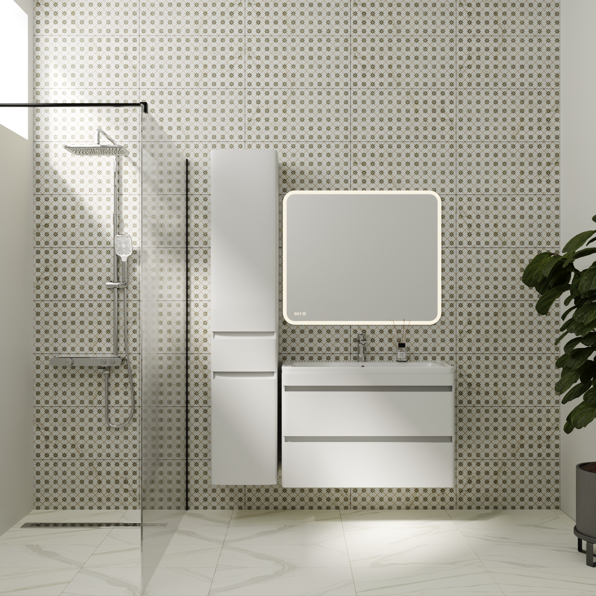 Мебель для ванной комнаты Style Line Атлантика 90 Люкс Plus, подвесная, антискрейч