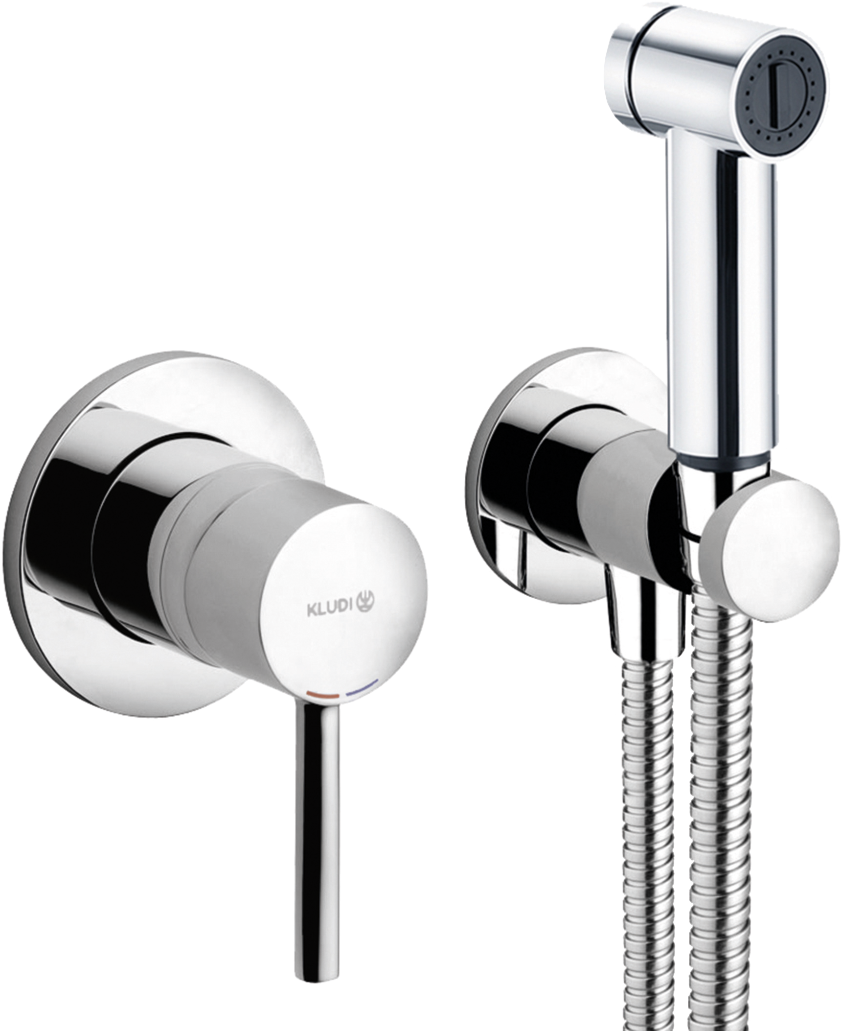 Гигиенический душ Kludi Bozz 389980576 со смесителем, С ВНУТРЕННЕЙ ЧАСТЬЮ, хром