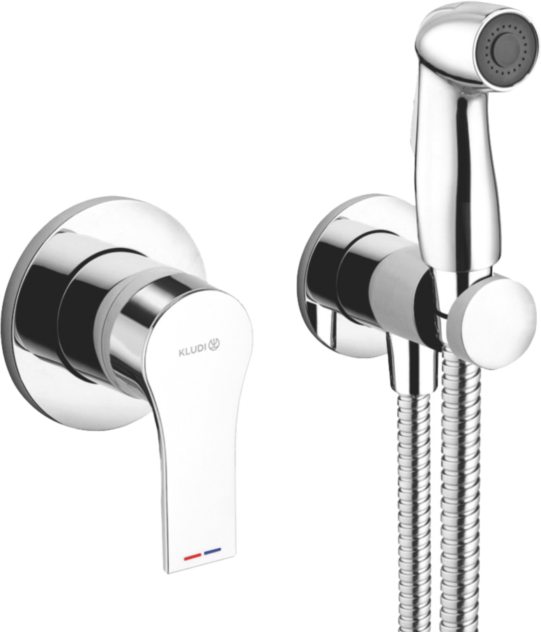 Гигиенический душ Kludi Zenta SL 489990565 со смесителем, С ВНУТРЕННЕЙ ЧАСТЬЮ, хром