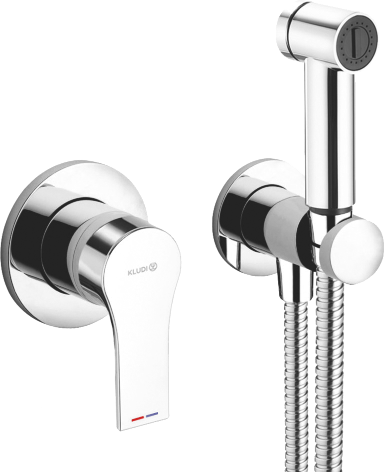 Гигиенический душ Kludi Zenta SL 489980565 со смесителем, С ВНУТРЕННЕЙ ЧАСТЬЮ, хром