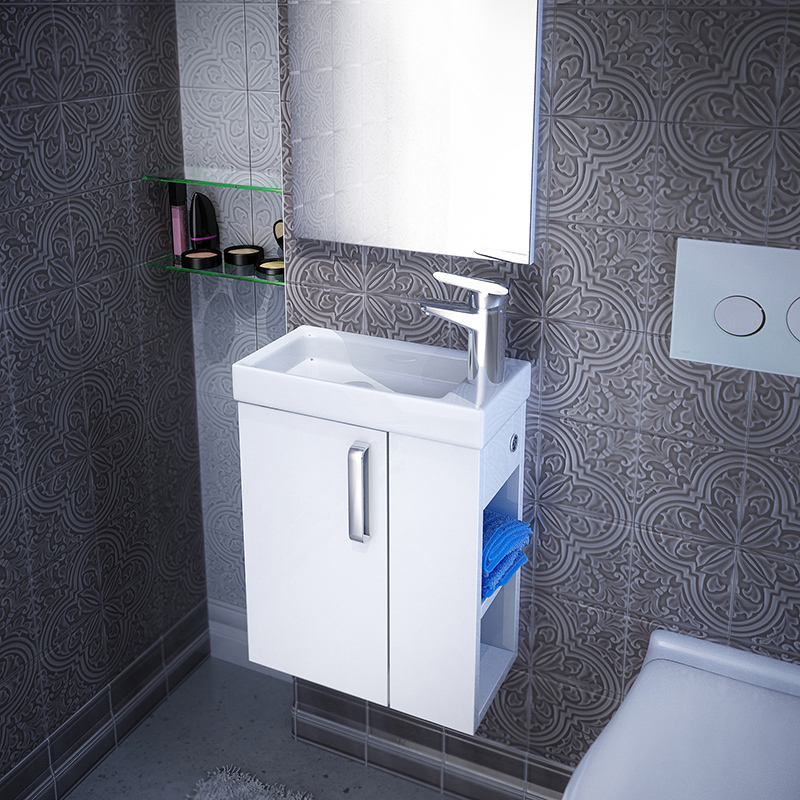 Тумба под раковину без столешницы IDDIS Torr 40 R, подвесная, белая