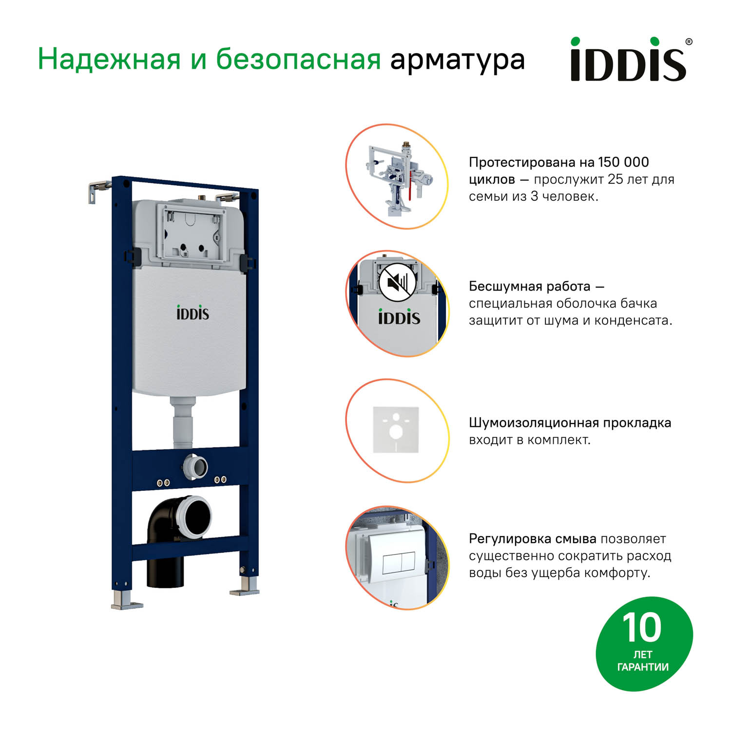 Инсталляция для унитаза IDDIS Profix PRO0000i32 крепление к полу и стене