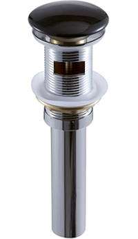 Донный клапан для раковины SantiLine SL-111 с переливом, матовый черный