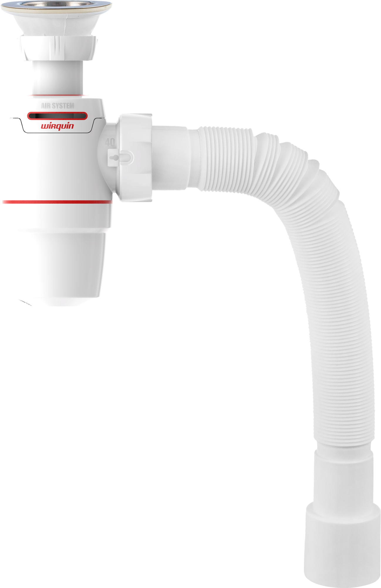 Сифон для раковины Wirquin Neo Air 30987093/30987079 32 мм, бутылочный, белый
