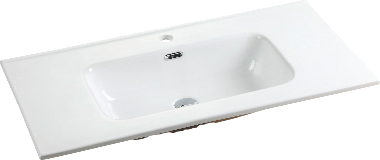 Мебельная раковина Ceramicanova Element CN7003 101 накладная, белая, прямоугольная, фарфор