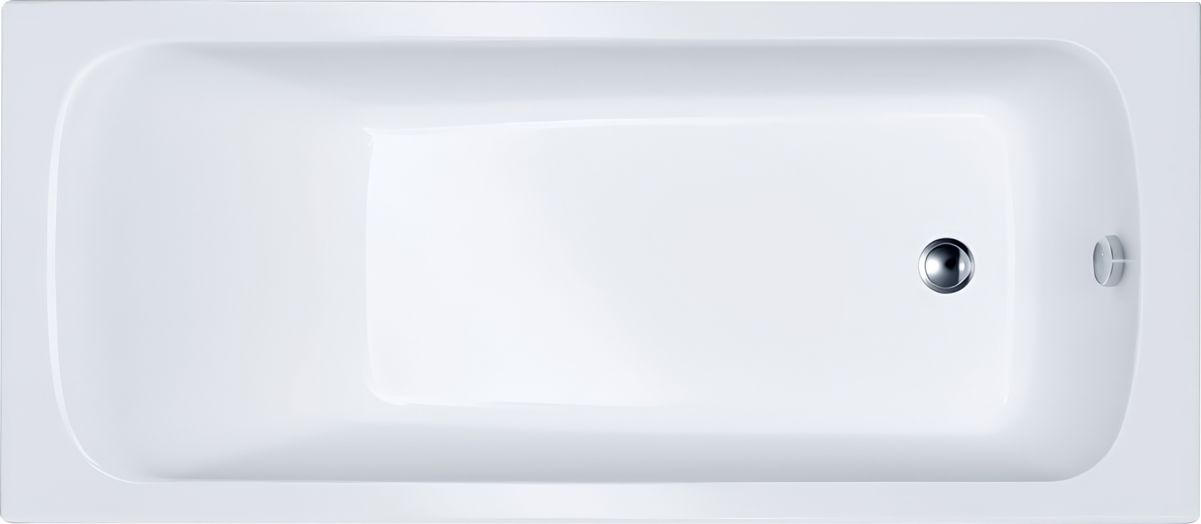 Акриловая ванна 1ACReal Стандарт Гамма 130x70 см, пристенная, белая, на ножках