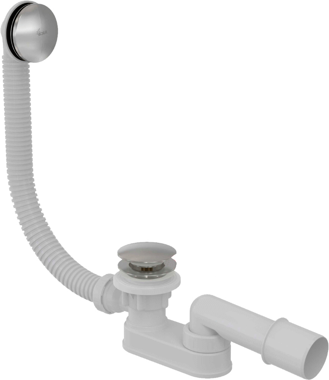 Слив-перелив для ванны AlcaPlast A507CKM 52 мм, клик-клак, хром, с сифоном