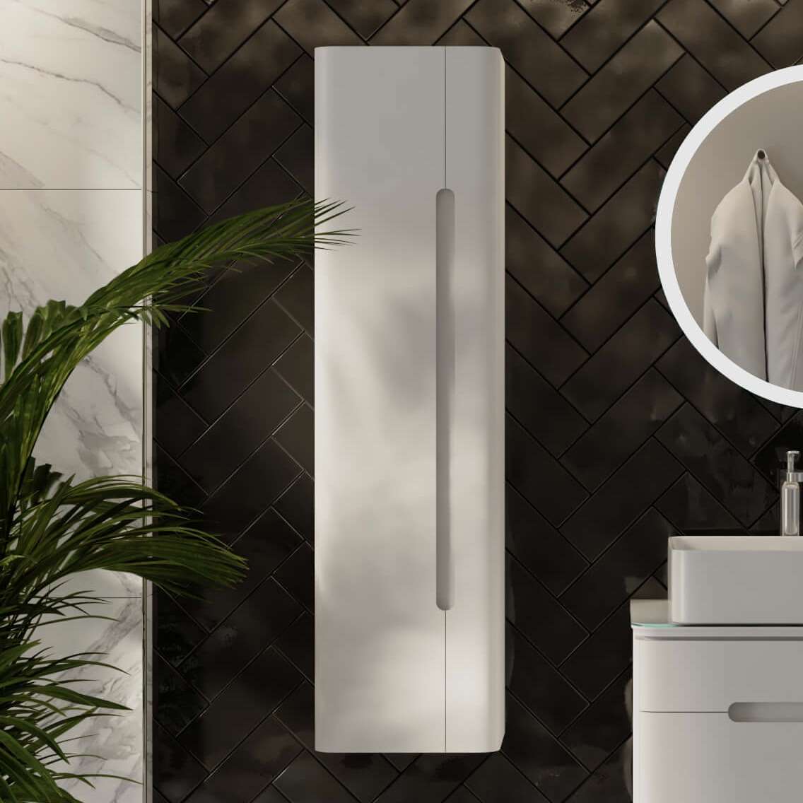 Шкаф-пенал для ванной Jorno Shine 33