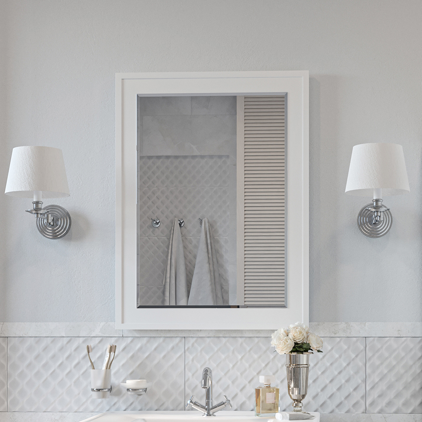 Зеркало Sanflor Модена 75 белое