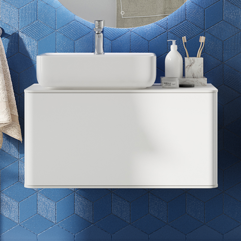 Тумба с раковиной STWORKI Ноттвиль 80 белая