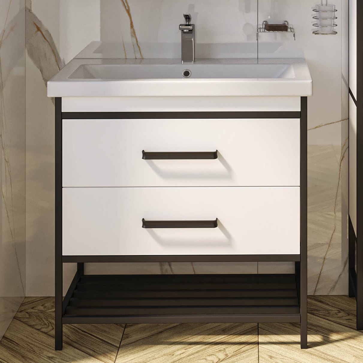 Тумба с раковиной Sanflor Норд 80 с раковиной Como 80