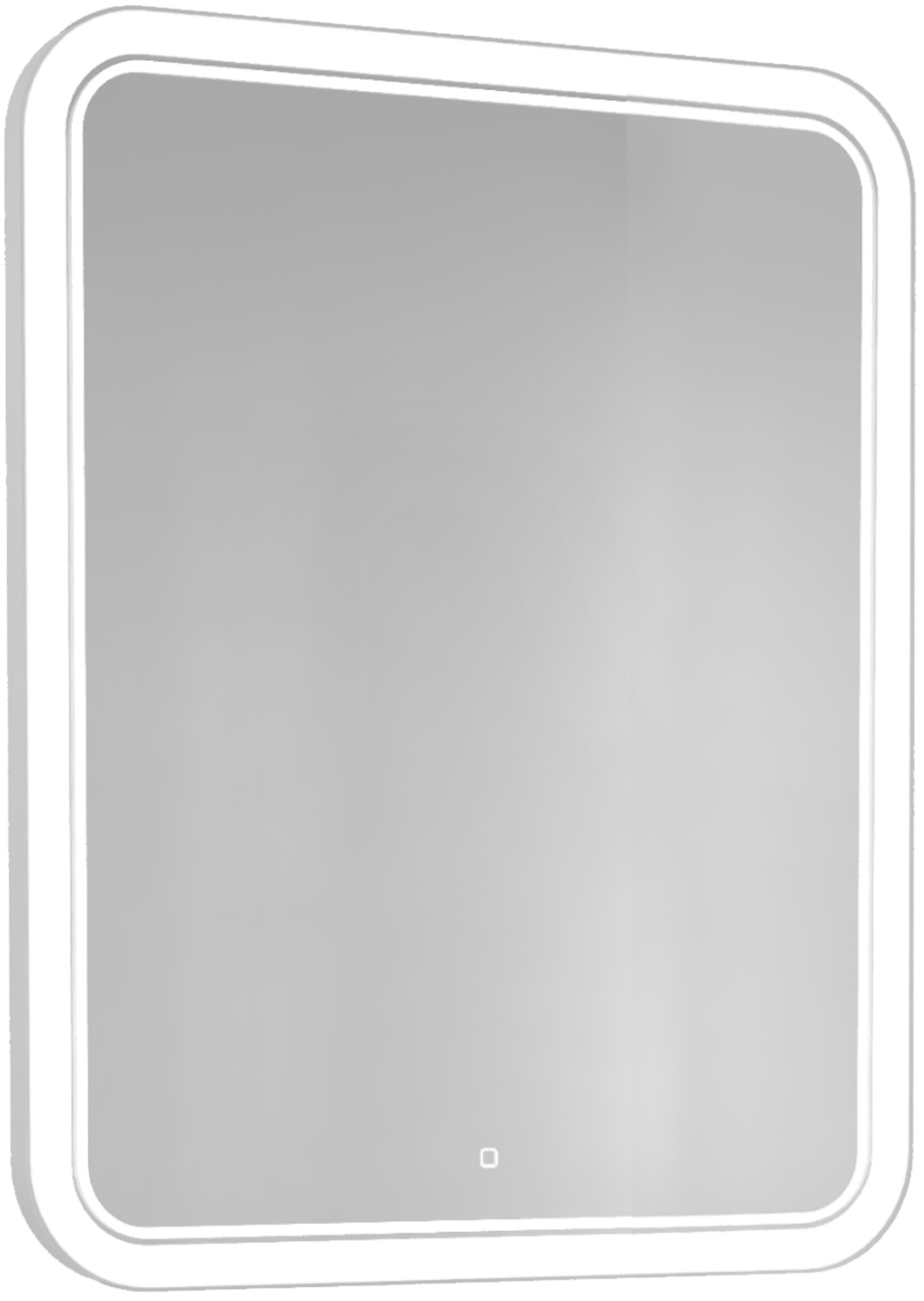 Зеркало STWORKI Монтре 80 с подсветкой, сенсор на зеркале, квадратное, белое, настенное