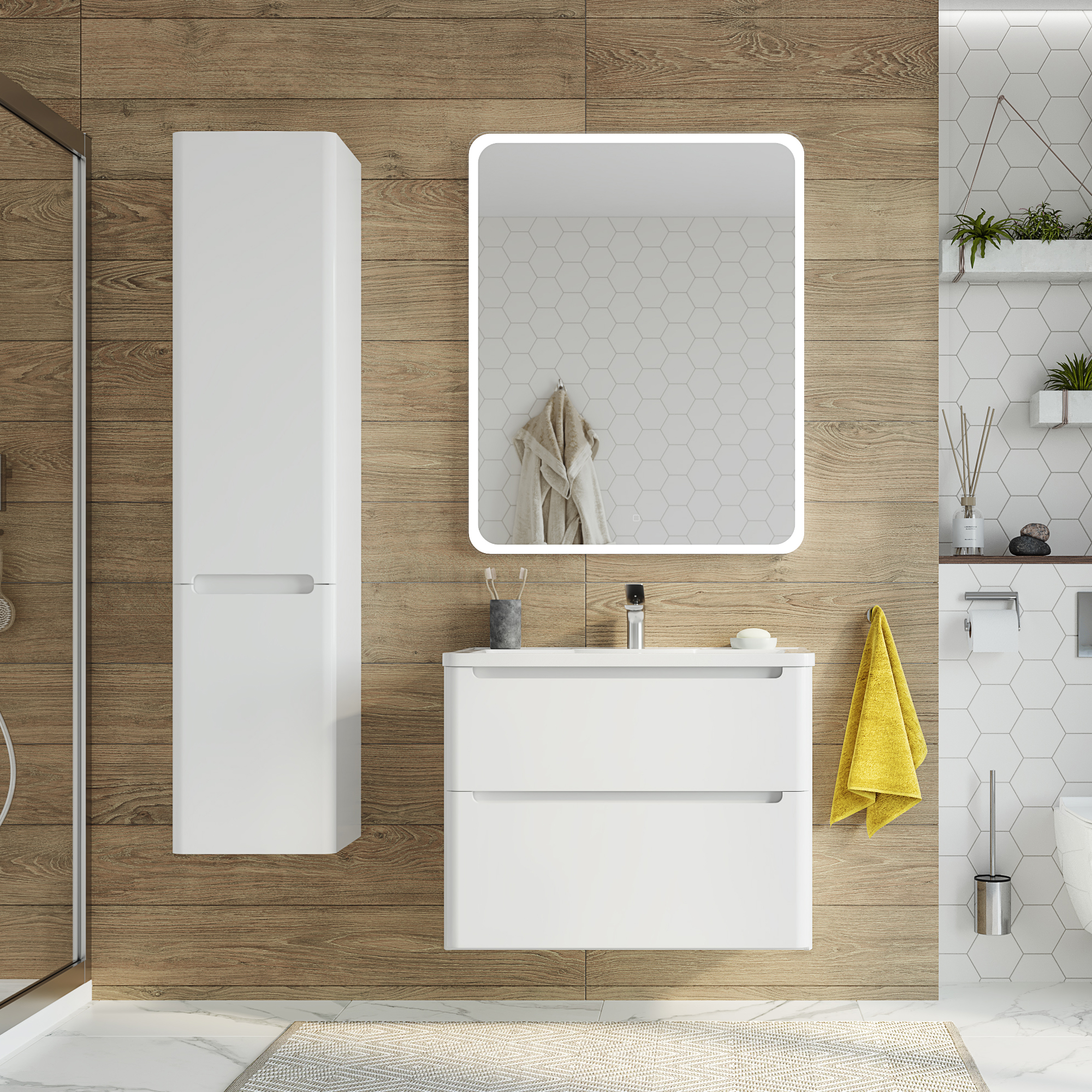 Мебель для ванной комнаты STWORKI Монтре 80 белая