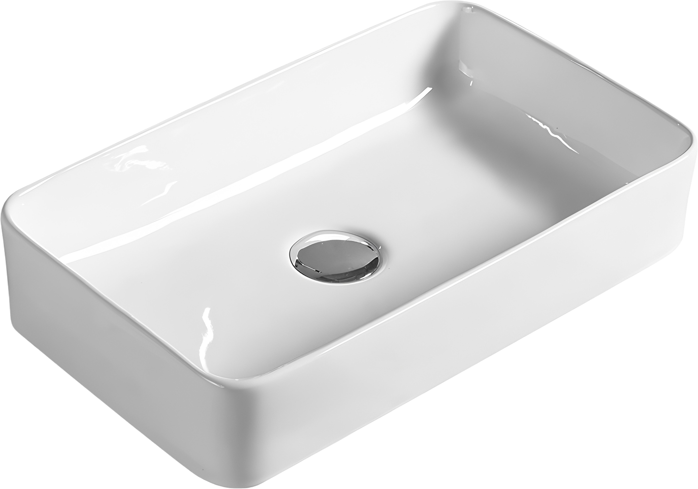 Накладная раковина SantiLine SL-1100 46 белая, прямоугольная, фаянс