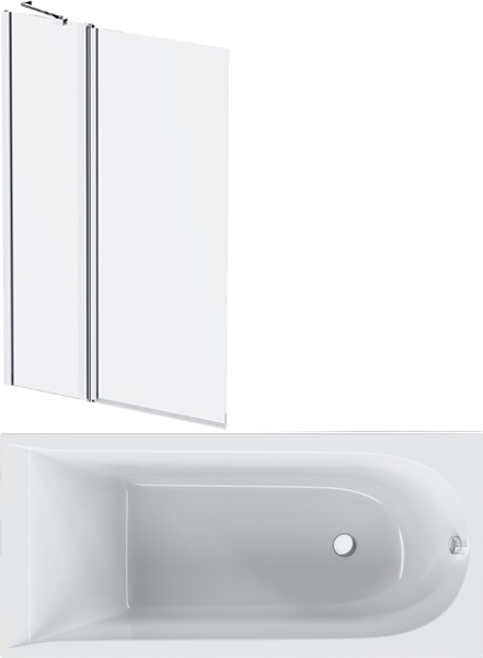 Акриловая ванна AM.PM Spirit V2.0 W72A-150-070W-A2 150x70 см, пристенная, белая, с каркасом, + Шторка на ванну AM.PM Gem