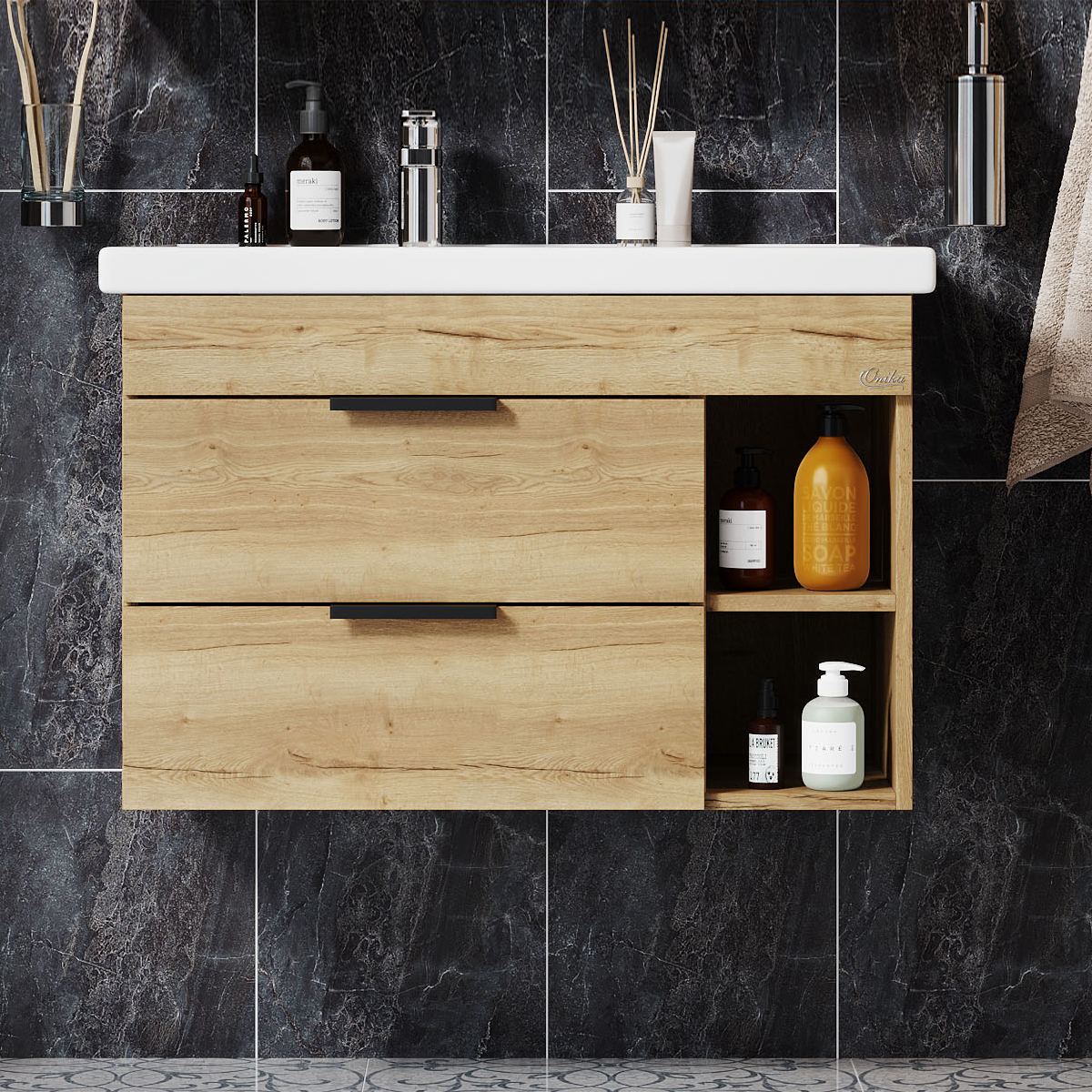 Тумба под раковину без столешницы Onika Легран 80.13 дуб галифакс