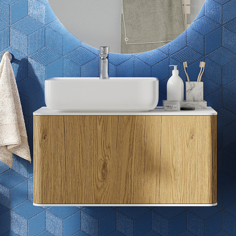 Тумба с раковиной STWORKI Ноттвиль 80 дуб верона