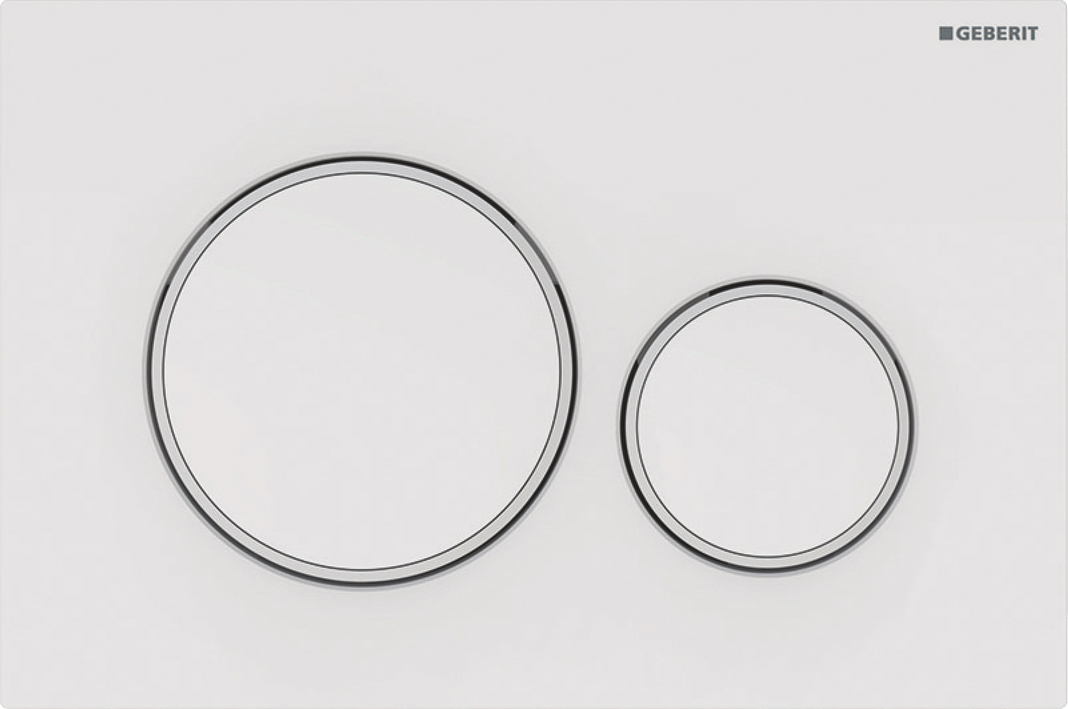 Кнопка смыва для унитаза Geberit Sigma 20 115.882.11.1 пластик, цвет матовый белый